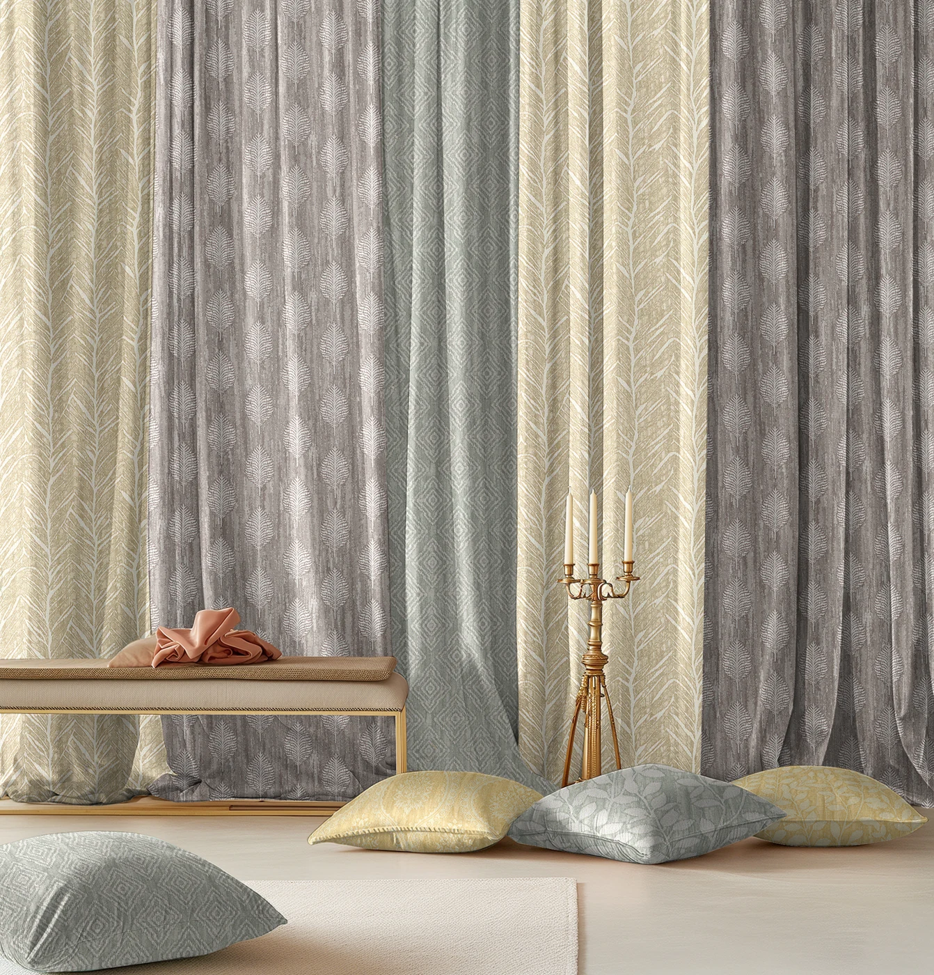 Festival curtain fabric: Coordinated interior