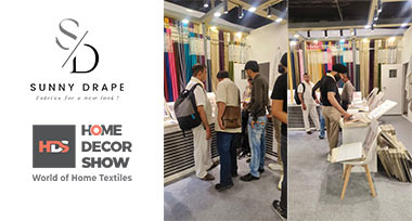 Sunny Drape showcasing premium curtain and upholstery fabric collections at Home Decor Show 2026