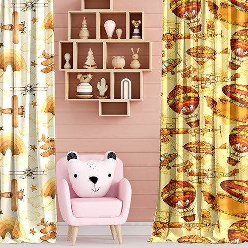 Kids Print Fabric Curtains